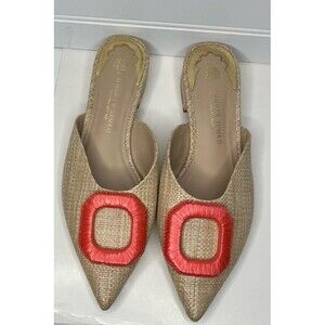 Antonio Melani X Jennifer Sumko Neuchatal Woven Rafia Mules buckle toe SZ 7.5